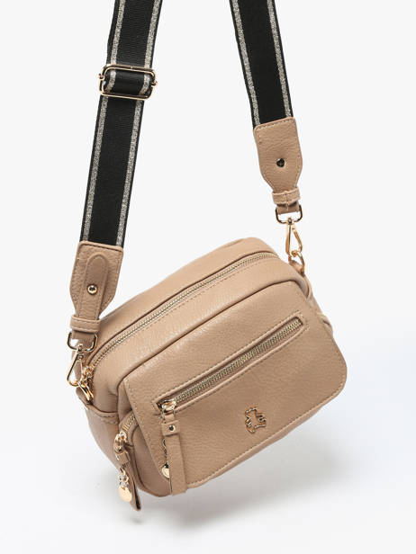 Cross Body Tas Zip Lulu castagnette Bruin zip VICTOIRE ander zicht 2